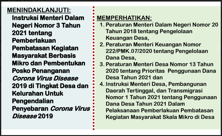 des2 Tindak Lanjut Inmendagri 3 Tahun 2021 dan Pelaksanaan Posko Desa