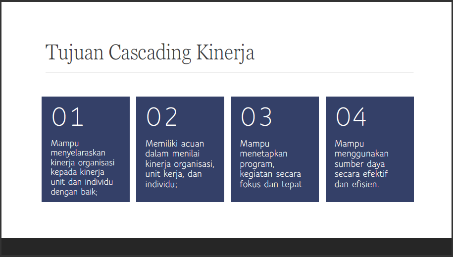 a-4 Cascading Kinerja: Proses Penjabaran dan Penyelarasan Kinerja dalam Instansi Pemerintah